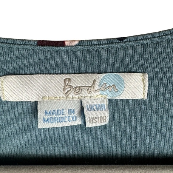 Boden Silvia Wrap Dress Size 10R Print Fall Pattern Midi Long sleeve Jersey - Picture 3 of 10